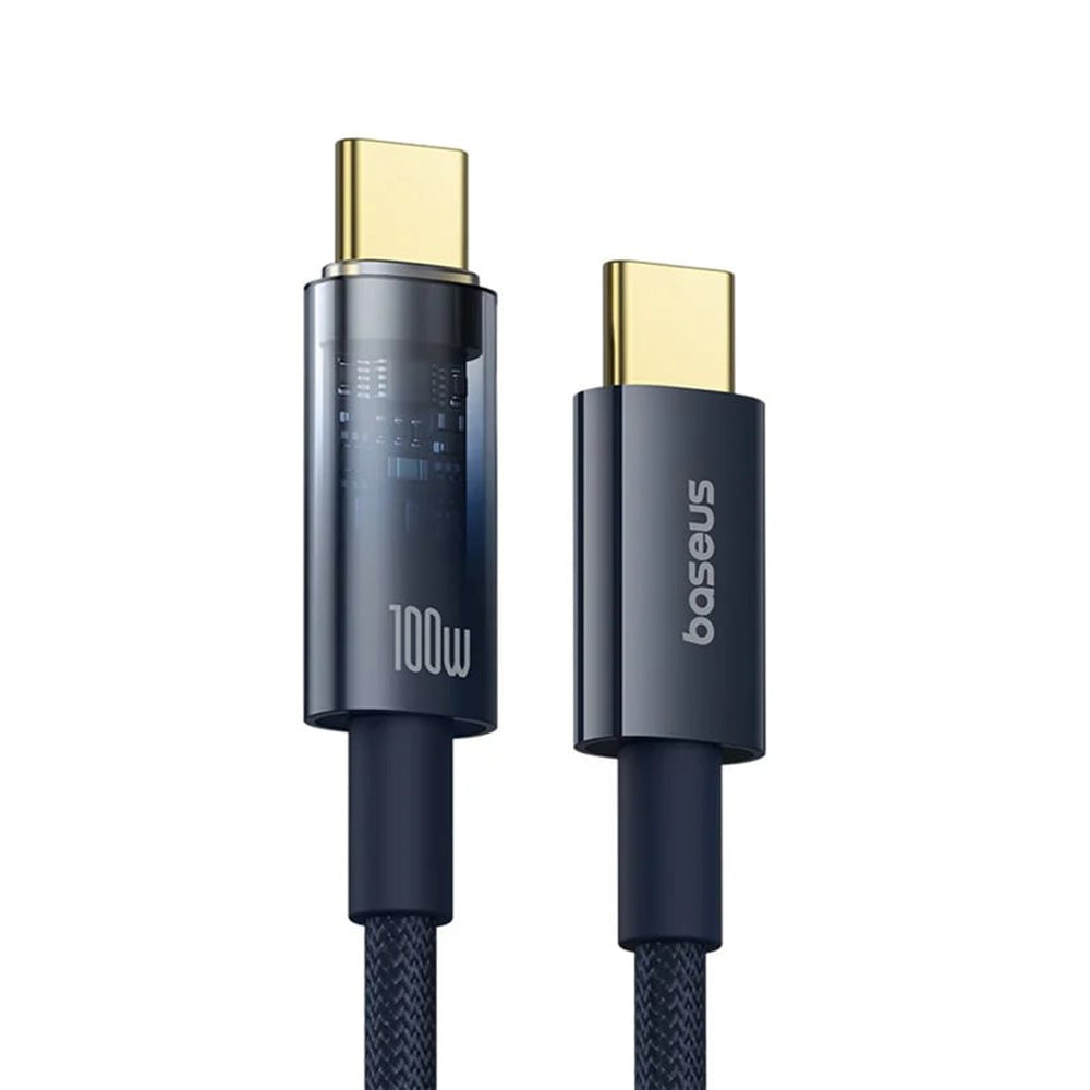 USB-C - USB-C Baseus Explorer adat- és töltőkábel, 100W, 1m, sötétkék P10319704321-00