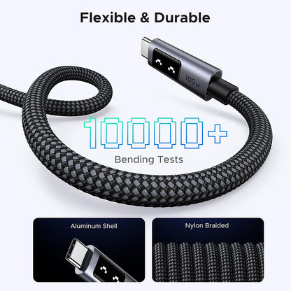 USB-C - USB-C UGREEN L509 adat- és töltőkábel, 100W, 1m, szürke
