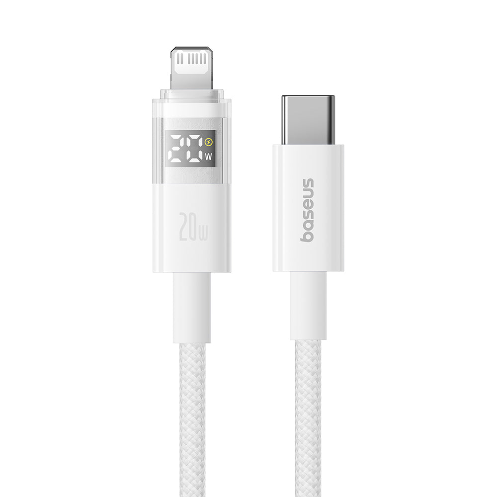 USB-C - Lightning Baseus Display 2 adat- és töltőkábel, 20W, 2m, Fehér P10382703211-01