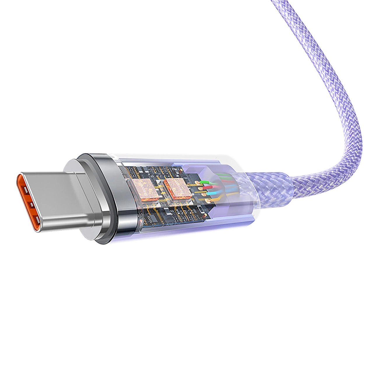 USB-A - USB-C Baseus Explorer adat- és töltőkábel, 100W, 1m, Lila CATS010405