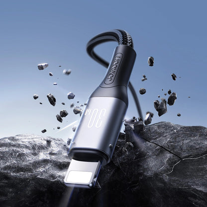 USB-C - Lightning Joyroom S-A28 Flash adat- és töltőkábel, 30W, 2m, Fekete