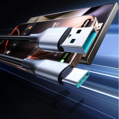 Adat- és Töltőkábel USB-A - USB-C Joyroom S-A28 Flash, 30W, 2m, Fekete