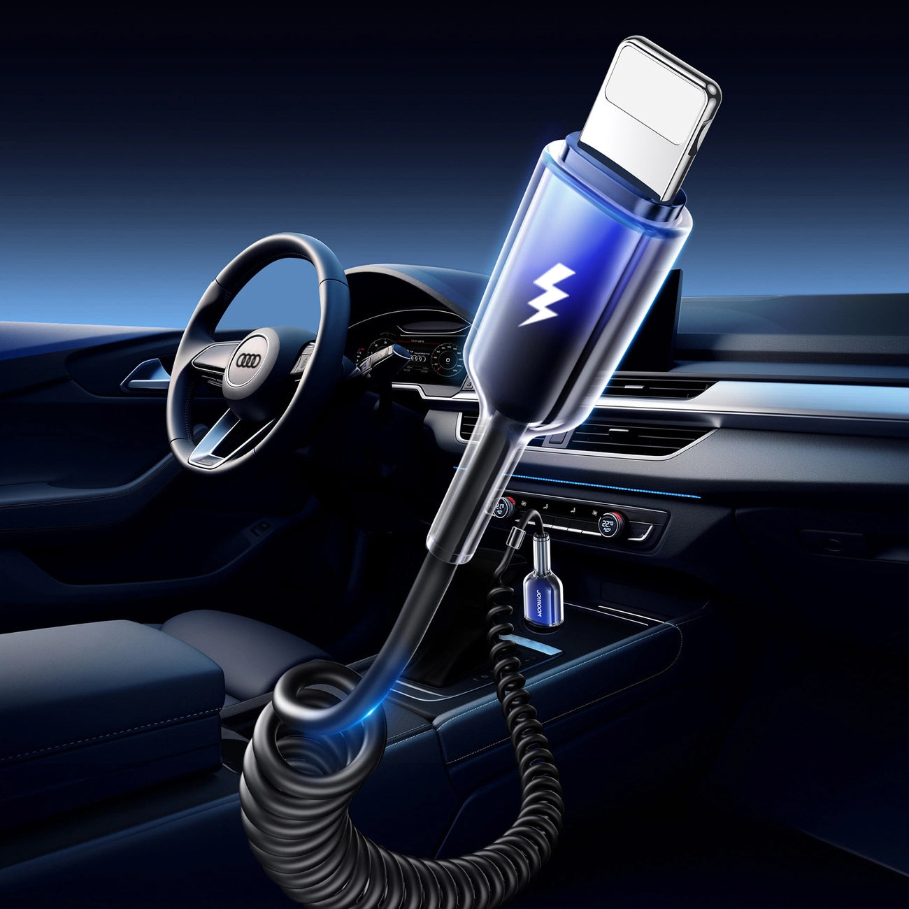 Adat- és Töltőkábel USB-A - Lightning Joyroom S-A43 Crystal, 18W, 1.5m, Fekete