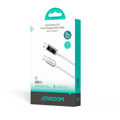 USB-C - USB-C Joyroom S-A55 StarFlight Display adat- és töltőkábel, 100W, 1.2m, Fehér