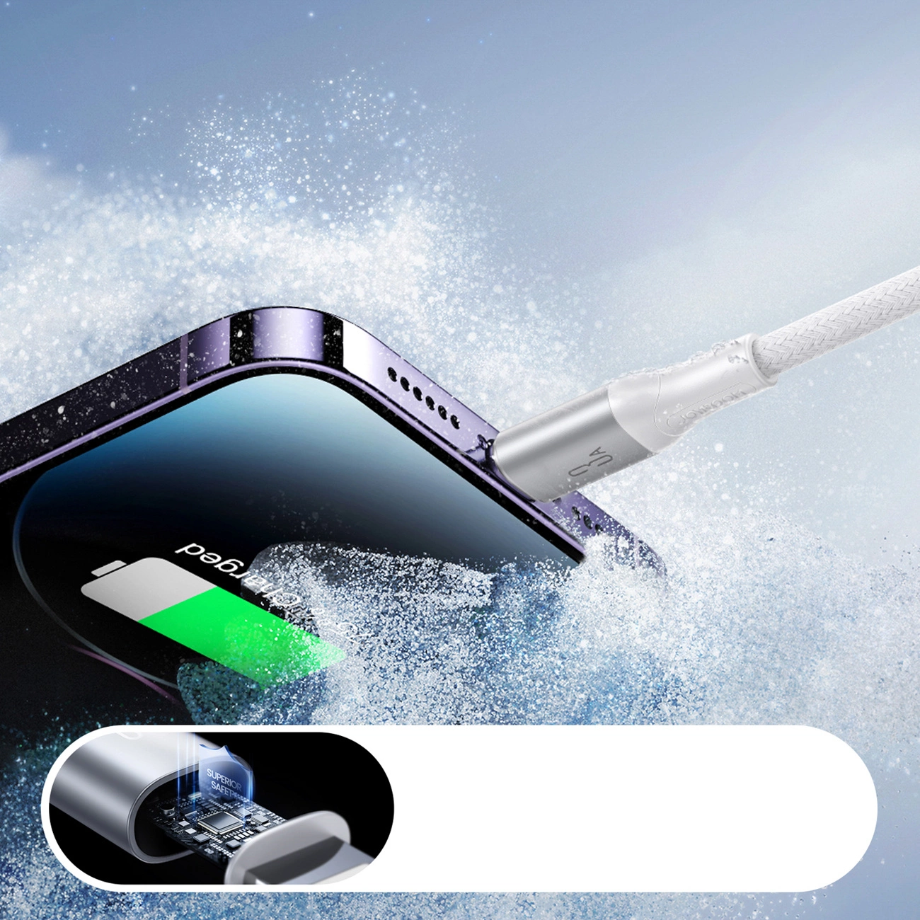 USB-A - Lightning Joyroom S-A28 Flash adat- és töltőkábel, 18W, 1m, Fehér