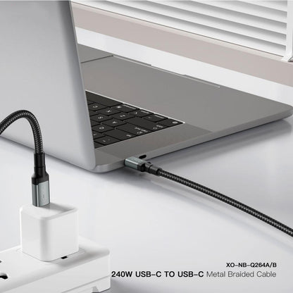 USB-C Data and Charging Cable - USB-C XO Design NB-Q264B, 240W, 2m, Black