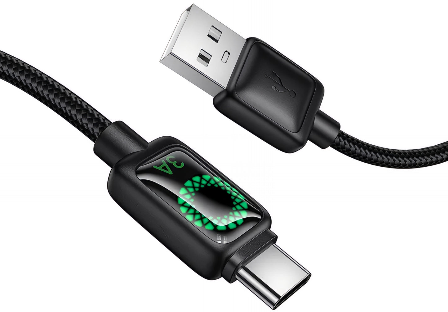 USB-A - USB-C HOCO U146 adat- és töltőkábel, 36W, 1.2m, Fekete