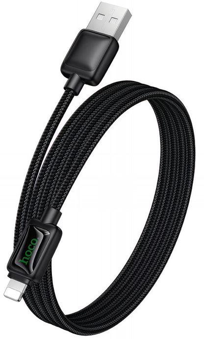 USB-A to Lightning Data and Charging Cable HOCO U146, 12W, 1.2m, Black