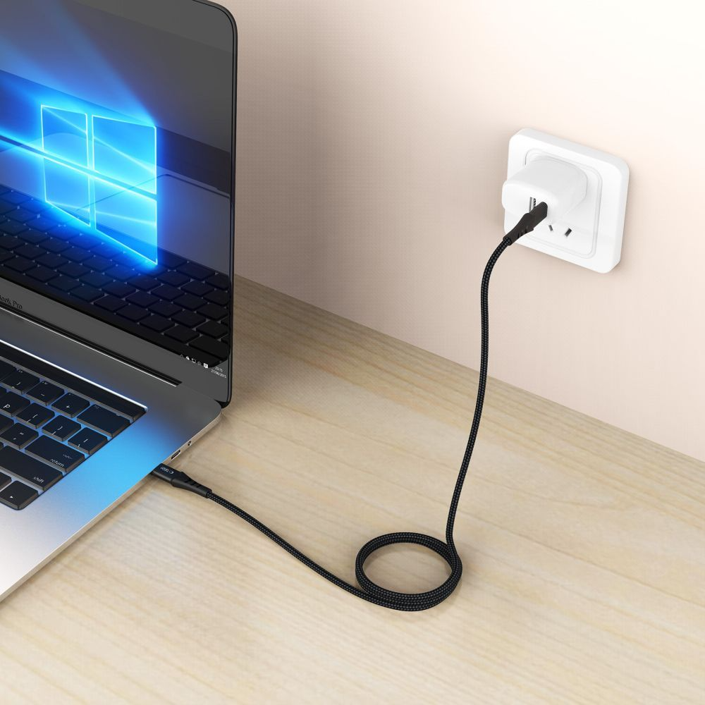 USB-C adat- és töltőkábel - USB-C Tech-Protect UB11T Ultraboost, 240W, 1m, fekete