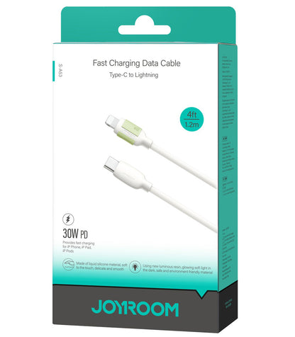 USB-C - Lightning Joyroom S-A53 adat- és töltőkábel, 30W, 1,2m, Bézs