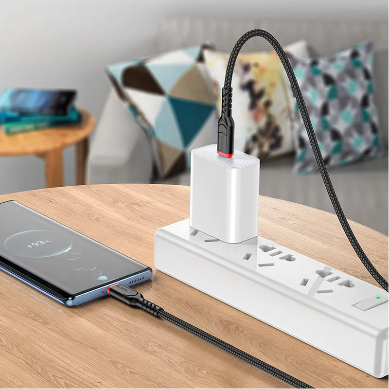 USB-C adat- és töltőkábel - USB-C HOCO X59 Victory, 60W, 3m, Fekete