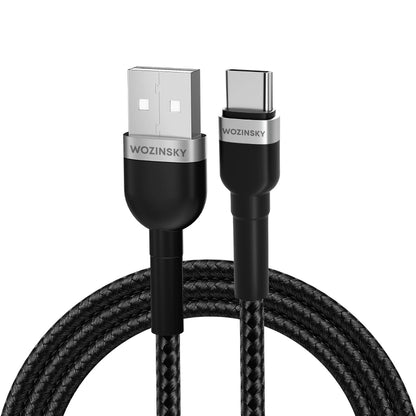 USB-A - USB-C WZK WNBAC1 adat- és töltőkábel, 20W, 1m, Fekete