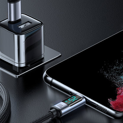 USB-C - USB-C adat- és töltőkábel Joyroom S-A16 Prism Display, 100W, 1.2m, Fekete