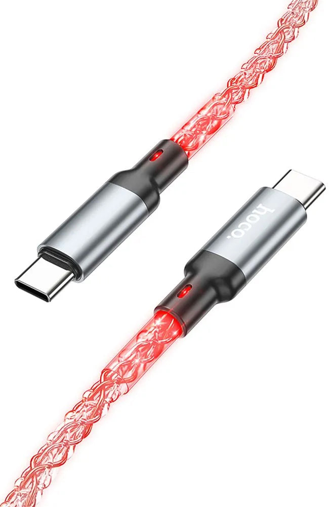 USB-C - USB-C HOCO U112 adat- és töltőkábel, 60W, 1m, Szürke
