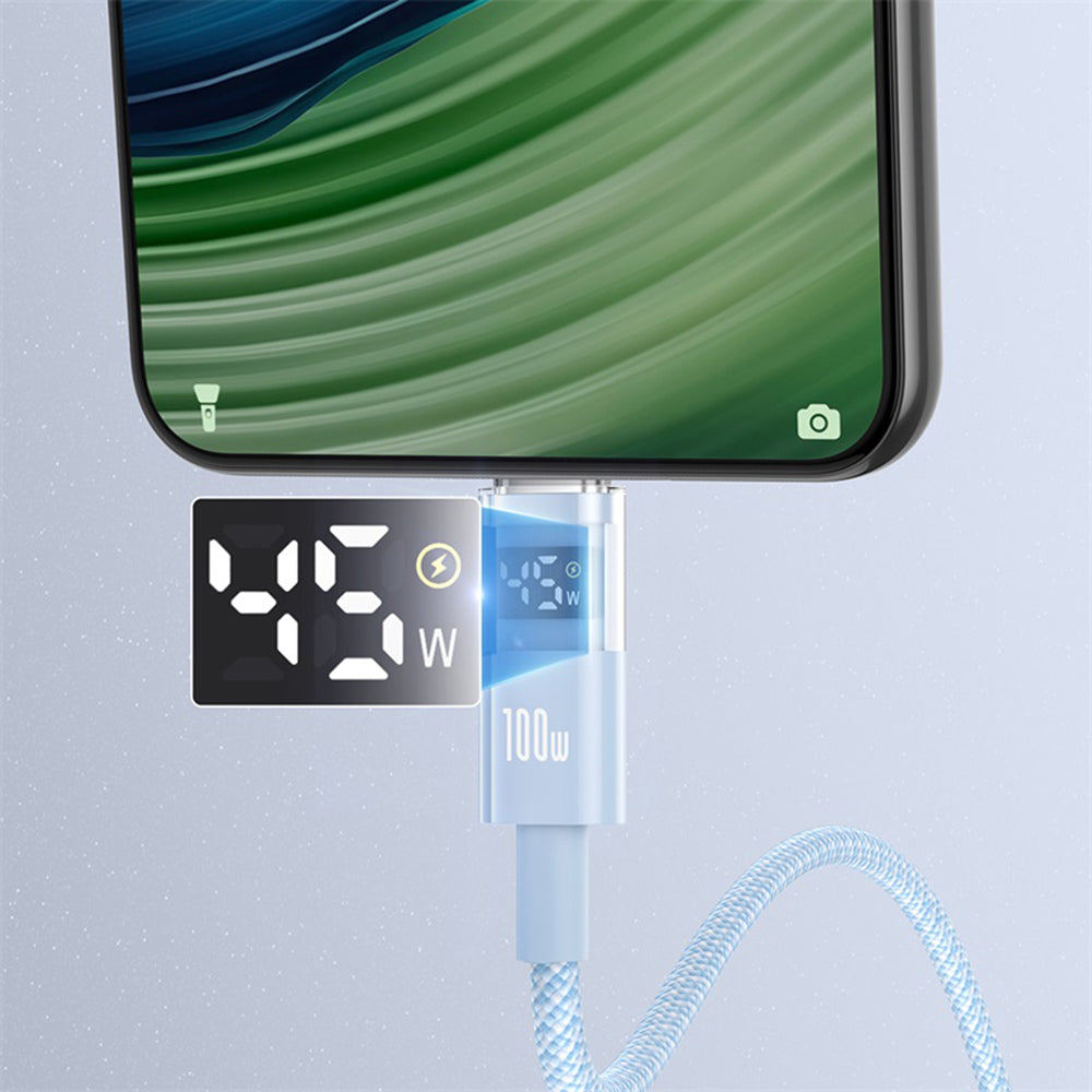 USB-A - USB-C Baseus Display 2 adat- és töltőkábel, 100W, 1m, Kék P10382701311-00