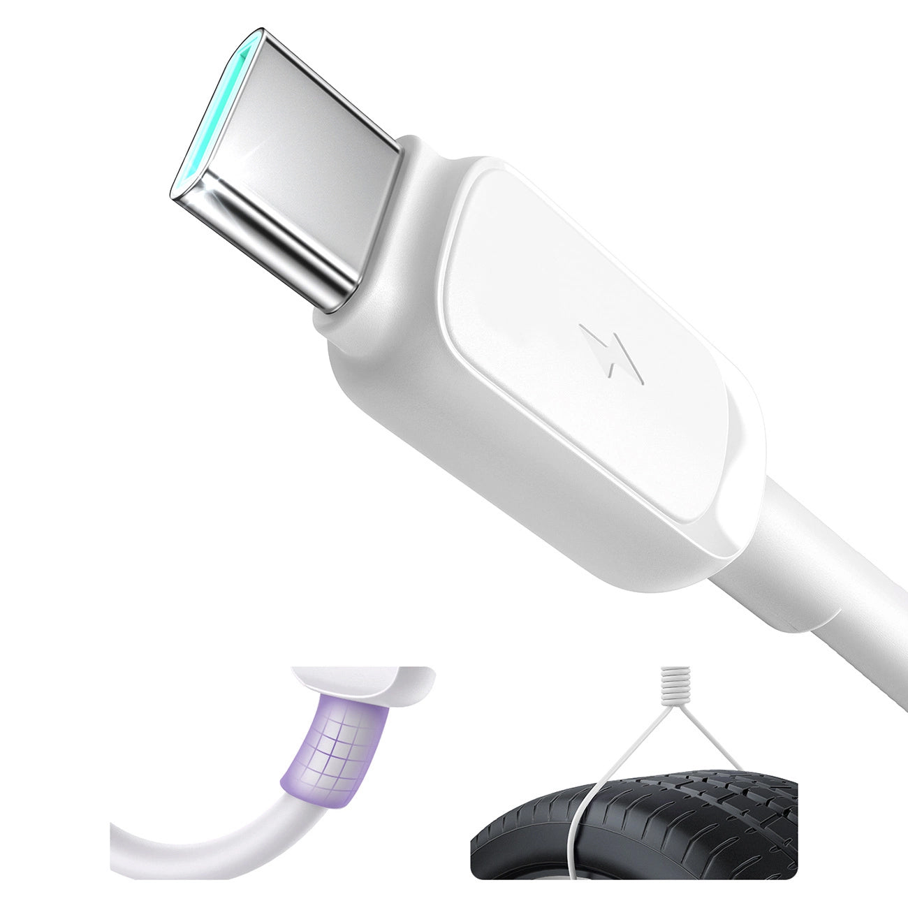 USB-A - USB-C Joyroom S-A14 adat- és töltőkábel, 20W, 1.2m, Fehér