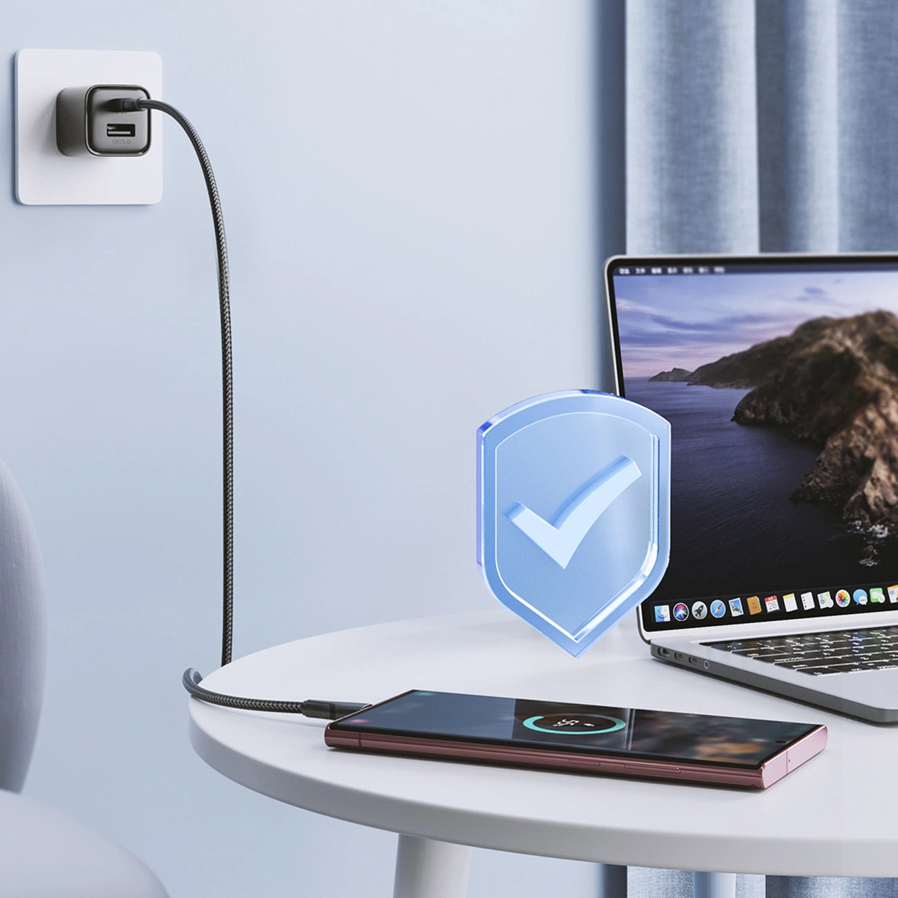 USB-C - USB-C Joyroom S-A11 adat- és töltőkábel, 60W, 0,25m, Fekete