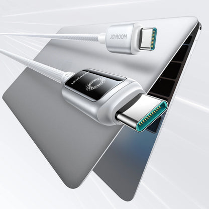 USB-C - USB-C Joyroom S-A55 StarFlight Display adat- és töltőkábel, 100W, 1.2m, Fehér