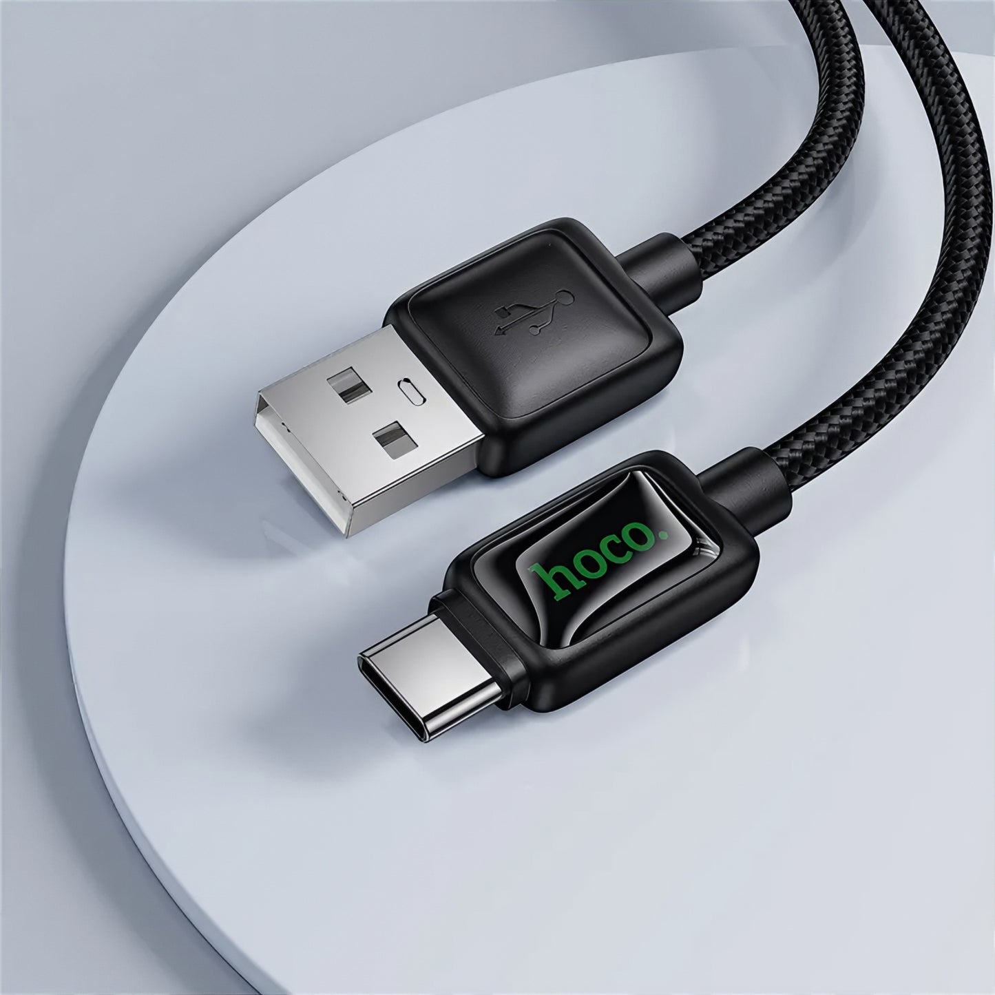 USB-A - USB-C HOCO U146 adat- és töltőkábel, 36W, 1.2m, Fekete