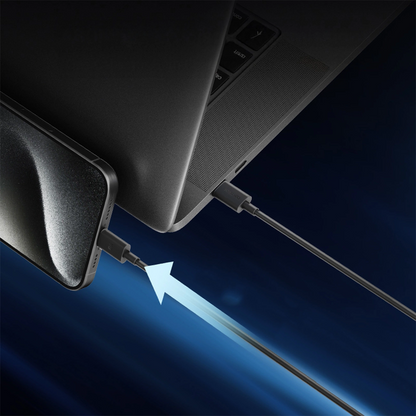 USB-C - USB-C Cuktech adat- és töltőkábel, 240W, 1.5m, Fekete CKCTC615NCBK