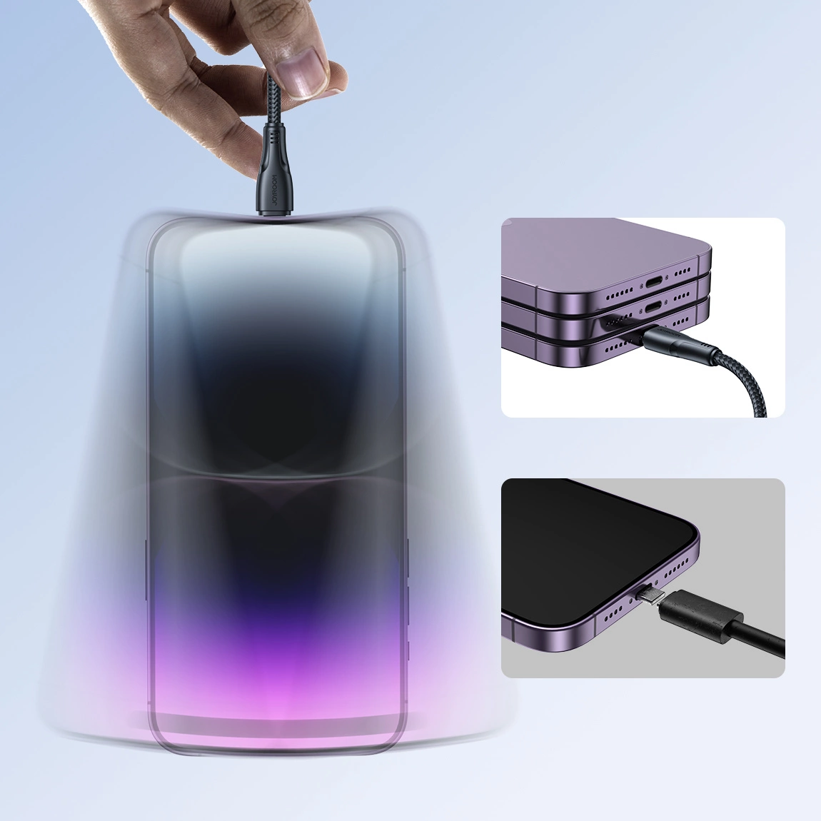 USB-A - Lightning Joyroom S-A11 adat- és töltőkábel, 18W, 1.2m, Fekete