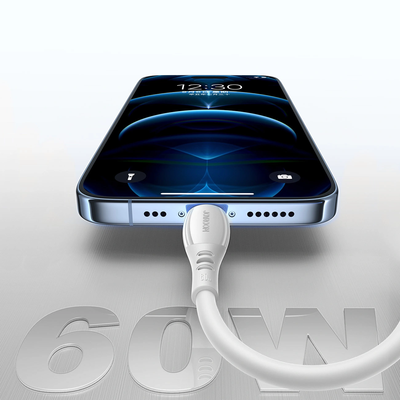 USB-C - USB-C adat- és töltőkábel Joyroom S-A59 Vibrant, 60W, 1.2m, Fehér