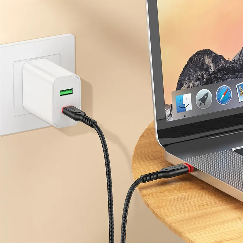 USB-C adat- és töltőkábel - USB-C HOCO X59 Victory, 60W, 3m, Fekete