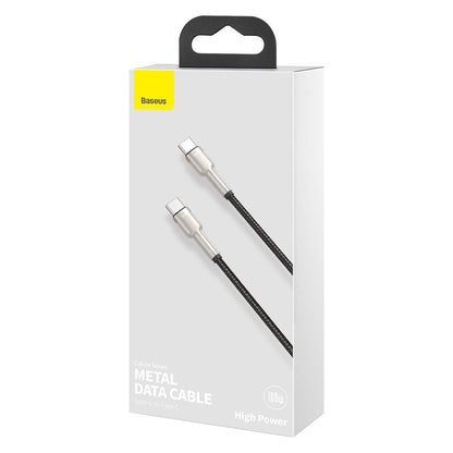 USB-C - USB-C Baseus Cafule adat- és töltőkábel, 100W, 2m, Fekete CATJK-D01