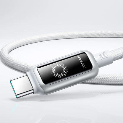 USB-C - USB-C Joyroom S-A55 StarFlight Display adat- és töltőkábel, 100W, 1.2m, Fehér
