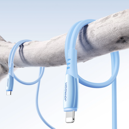 USB-C - Lightning Joyroom S-A59 Vibrant adat- és töltőkábel, 30W, 1.2m, Kék