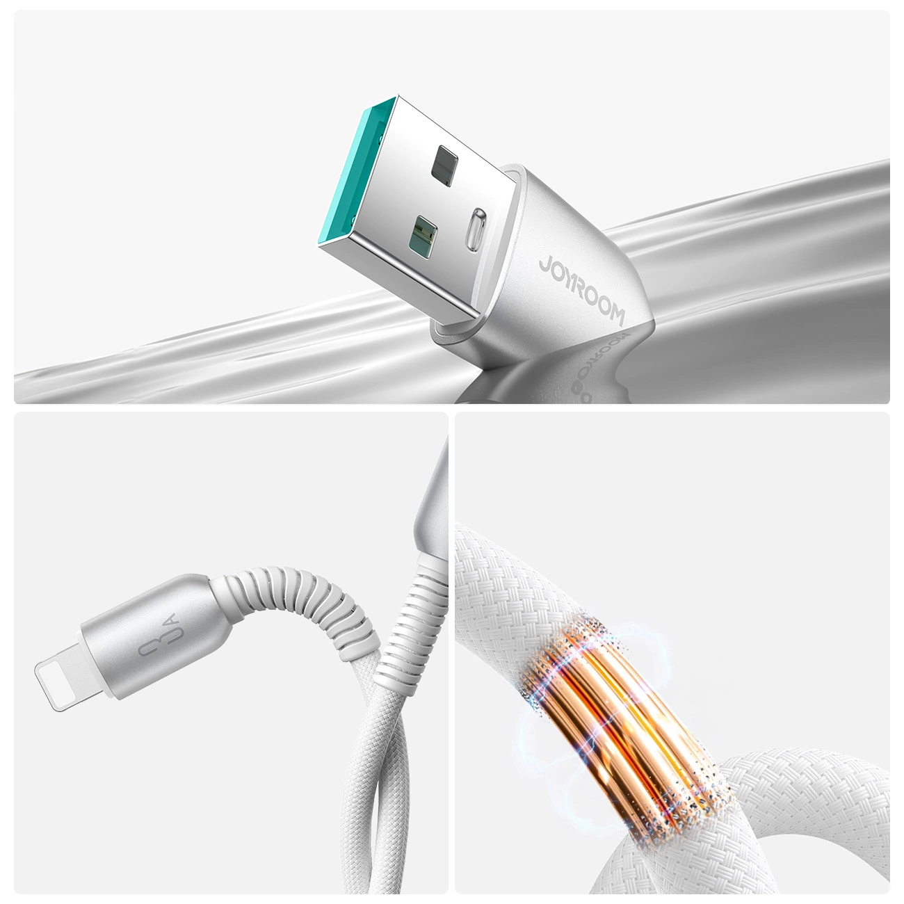 USB-A - Lightning adat- és töltőkábel Joyroom S-A51, 18W, 1,2m, szürke
