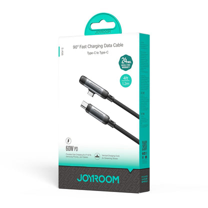 USB-C Data and Charging Cable - USB-C Joyroom S-A56 EnjoyX Angled, 60W, 1.2m, Black