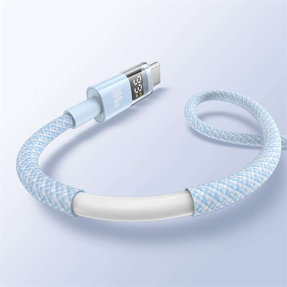 USB-A - USB-C Baseus Display 2 adat- és töltőkábel, 100W, 1m, Kék P10382701311-00