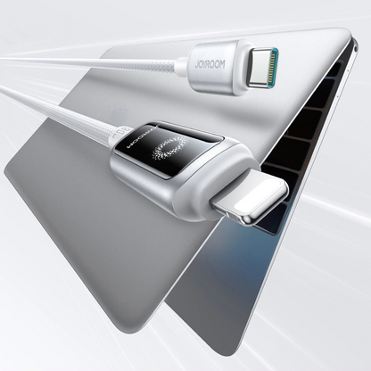 USB-C - Lightning Joyroom S-A55 StarFlight Display adat- és töltőkábel, 30W, 1.2m, Fehér