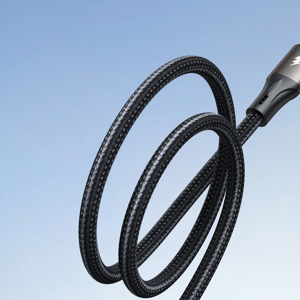 USB-A - USB-C Joyroom S-A25 Light-Speed adat- és töltőkábel, 100W, 1.2m, Fekete