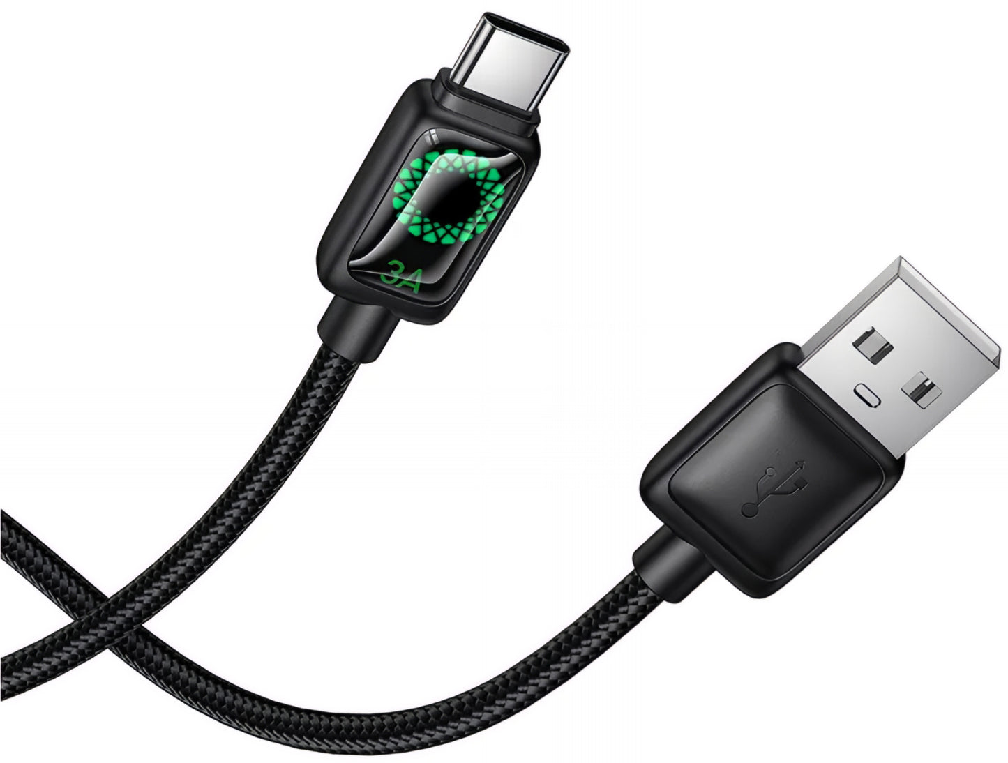 USB-A - USB-C HOCO U146 adat- és töltőkábel, 36W, 1.2m, Fekete