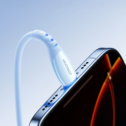 USB-C - Lightning Joyroom S-A59 Vibrant adat- és töltőkábel, 30W, 1.2m, Kék
