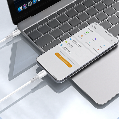 USB-C - USB-C Dudao L25SC adat- és töltőkábel, 60W, 2m, Fehér