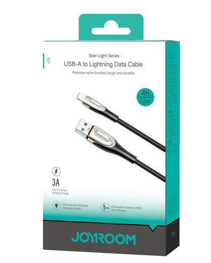 USB-A - Lightning adat- és töltőkábel Joyroom SA31-AL3, 18W, 1,2m, fekete