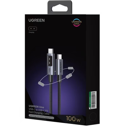USB-C - USB-C UGREEN L509 adat- és töltőkábel, 100W, 1m, szürke