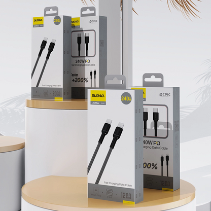 USB-C adat- és töltőkábel - USB-C Dudao L9C Max, 240W, 1,2m, fekete