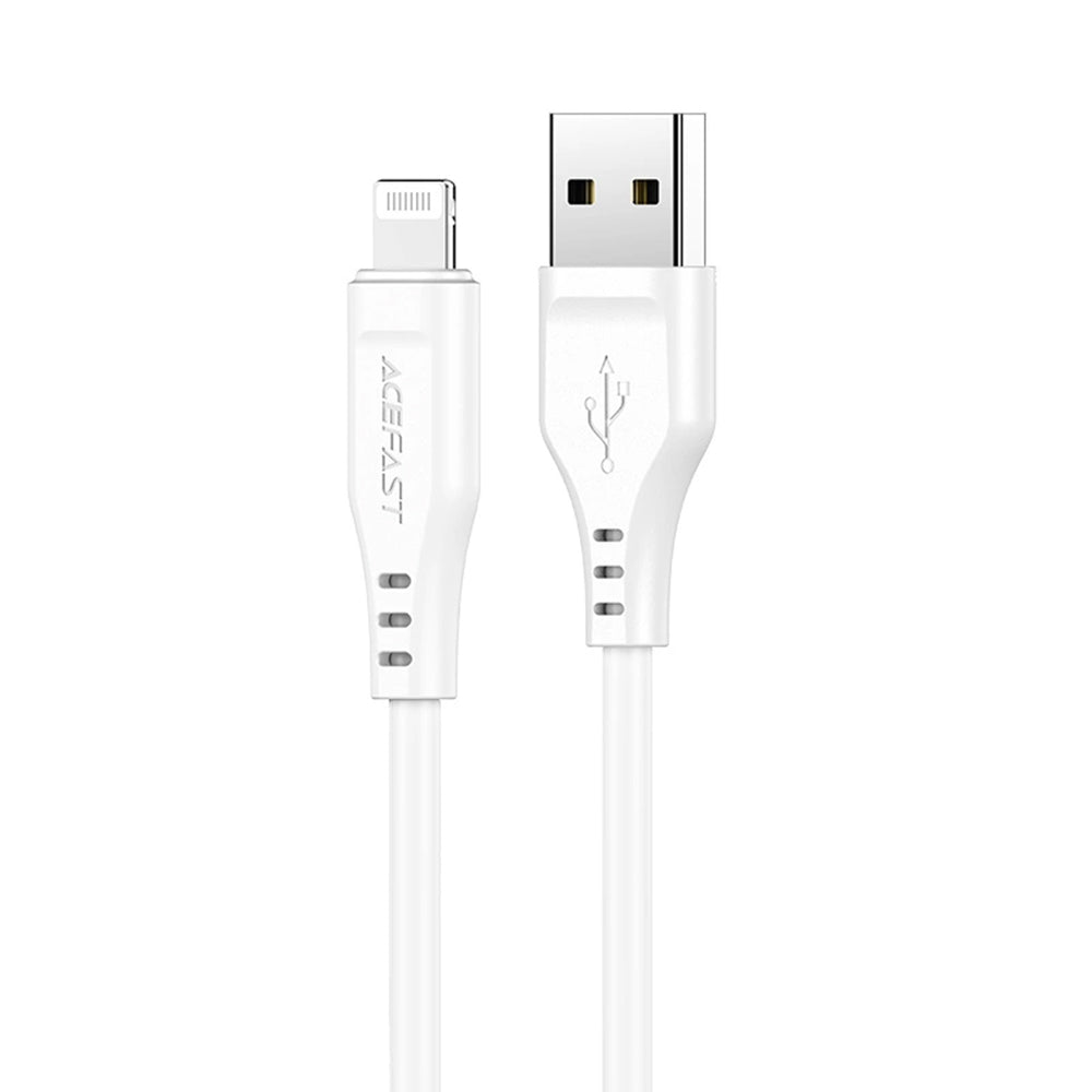 USB-A - Lightning Acefast C3-02 adat- és töltőkábel, 18W, 1.2m, Fehér