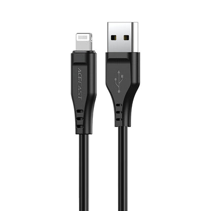 USB-A - Lightning Acefast C3-02 adat- és töltőkábel, 18W, 1.2m, Fekete
