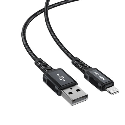 USB-A - Lightning Acefast C4-02 adat- és töltőkábel, 18W, 1.8m, Fekete