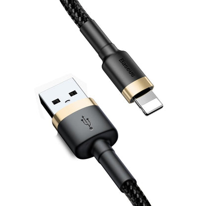 USB-A - Lightning Baseus Cafule adat- és töltőkábel, 18W, 2m, Arany CALKLF-CV1