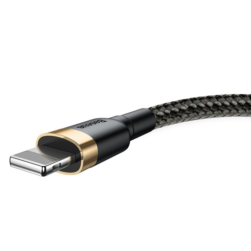 USB-A - Lightning Baseus Cafule adat- és töltőkábel, 18W, 2m, Arany CALKLF-CV1