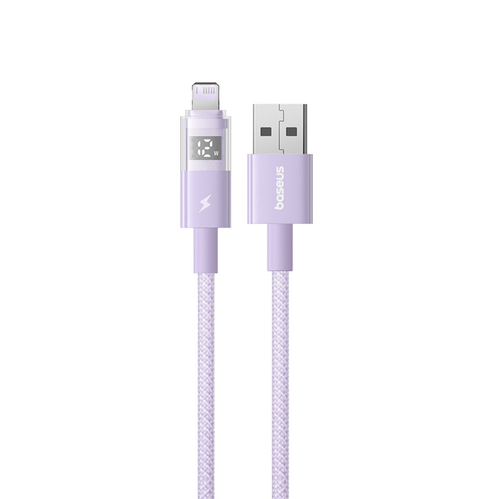 USB-A to Lightning Data and Charging Cable Baseus Display 2, 12W, 1m, Purple P10382700511-00