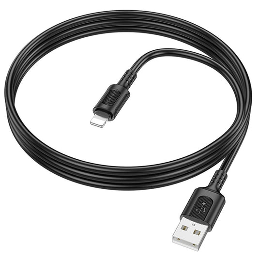 USB-A - Lightning Borofone BX111 Feliz adat- és töltőkábel, 18W, 1m, Fekete