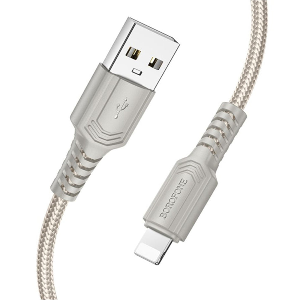USB-A - Lightning Borofone BX116 Certain adat- és töltőkábel, 18W, 1m, Fekete