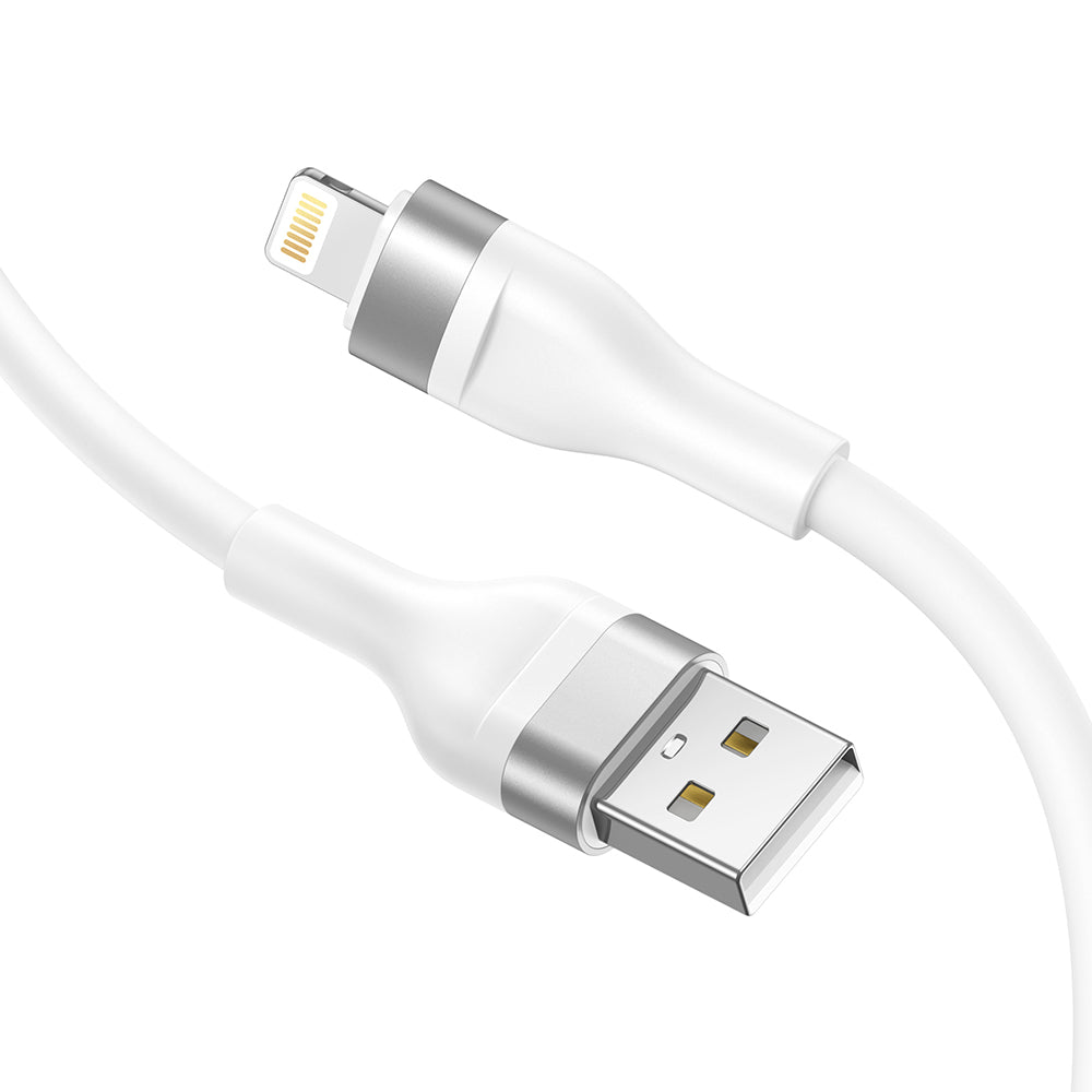 USB-A - Lightning Lito LD02L adat- és töltőkábel, 18W, 1.2m, Fehér